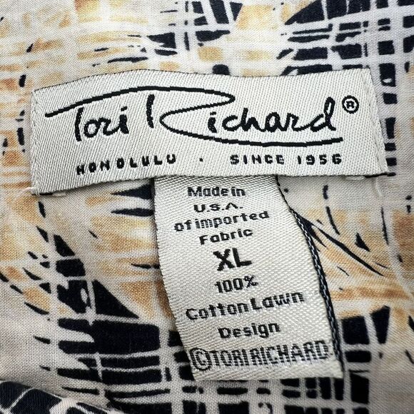 Tori Richard Honolulu Men's XLarge Hawaiian Striped Palm Tree Vacation Beach - Picture 3 of 3